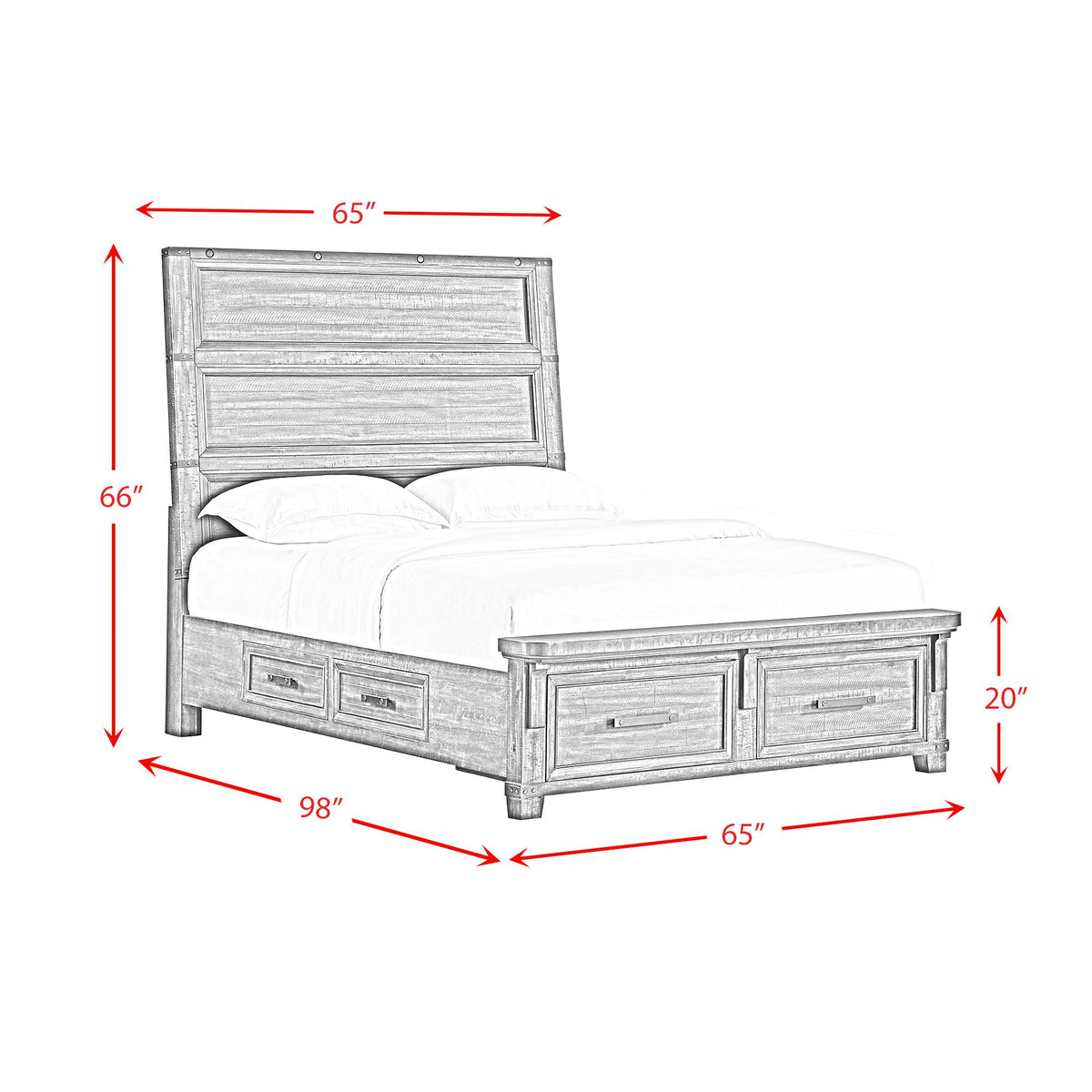 Elements International Colorado City B-13010-8-QSB Queen Storage Bed IMAGE 11