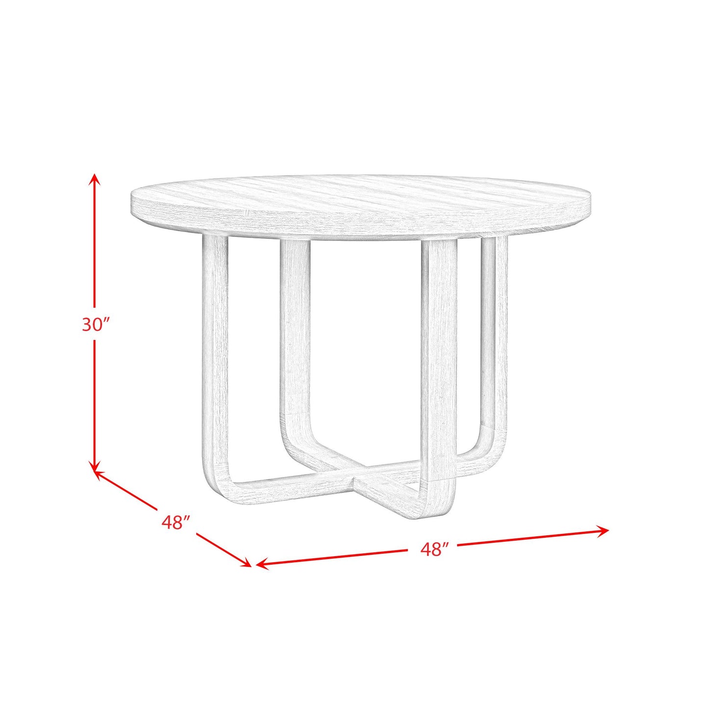 Elements International Ridgemont D-14440-8W-RDT Round Dining Table IMAGE 9