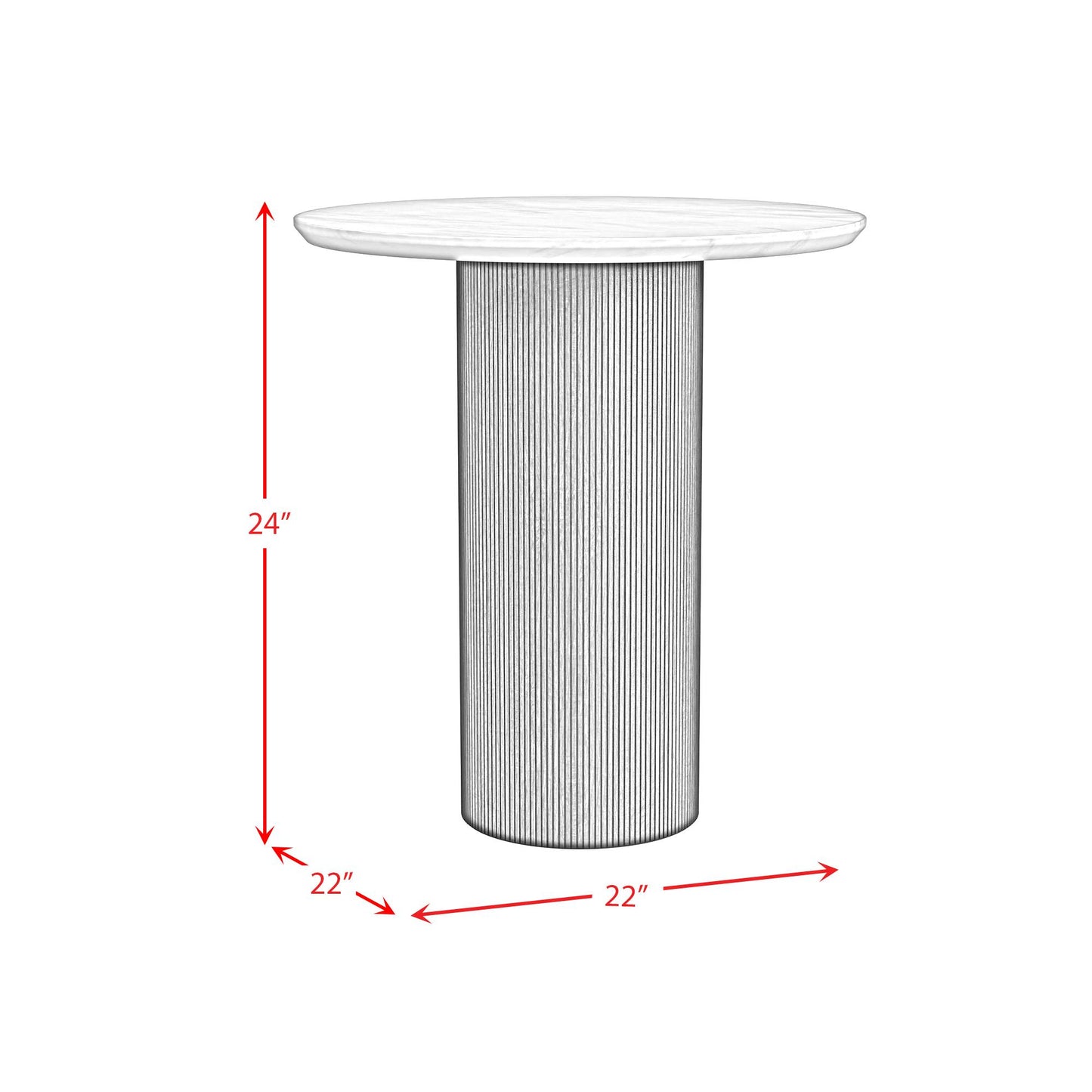 Elements International Sylvie T-16000-6-RET Round End Table IMAGE 9