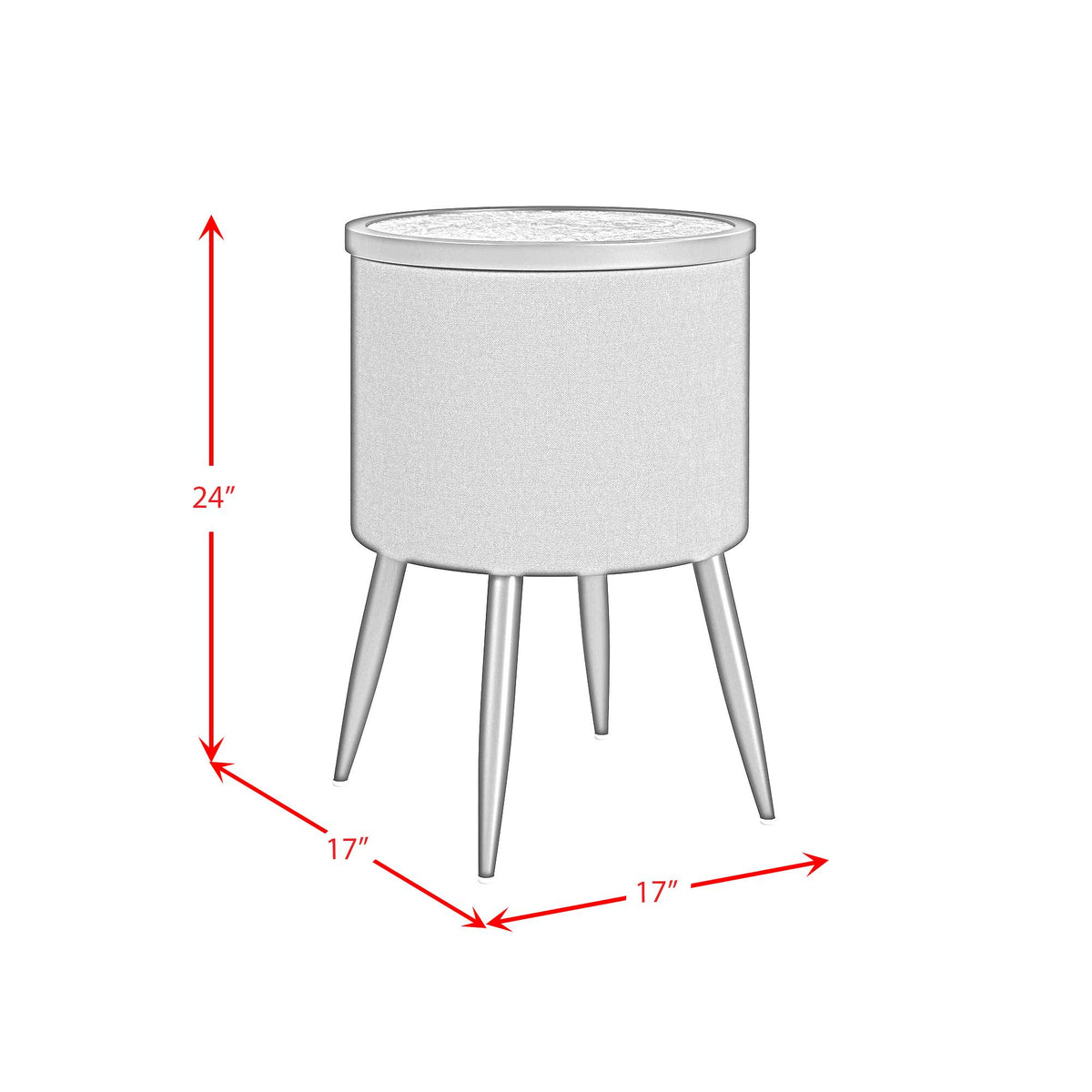 Elements International Halo T-18400-8-RETS Round Smart End Table IMAGE 10