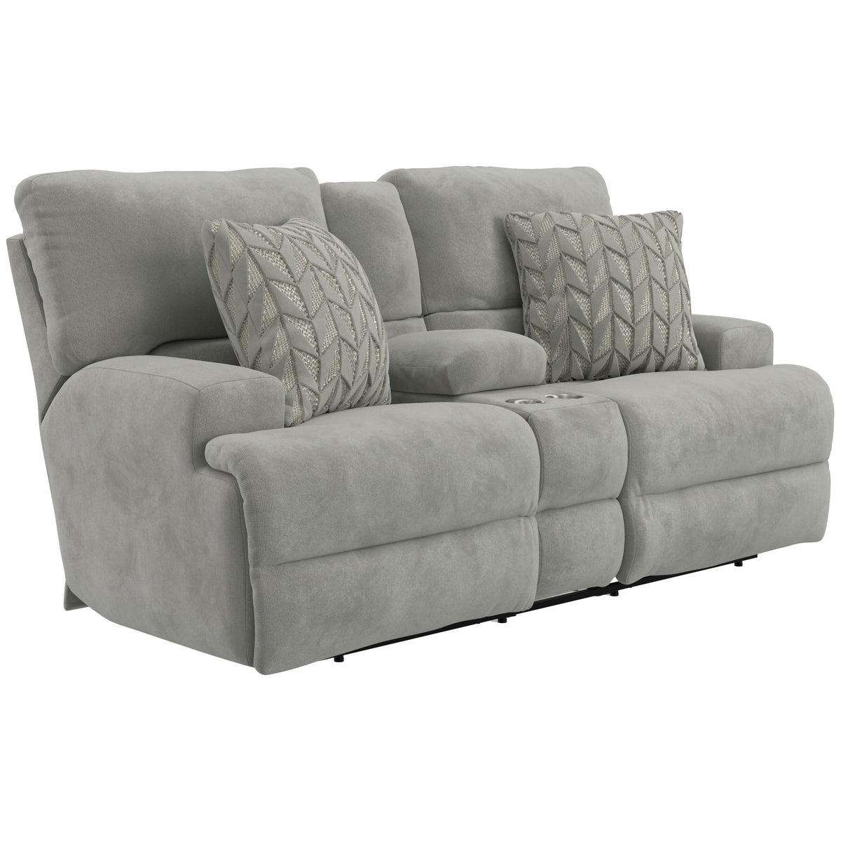 Catnapper Renaldo 61289 Power Lay Flat Reclining Console Loveseat with Zero Gravity - Stone IMAGE 1