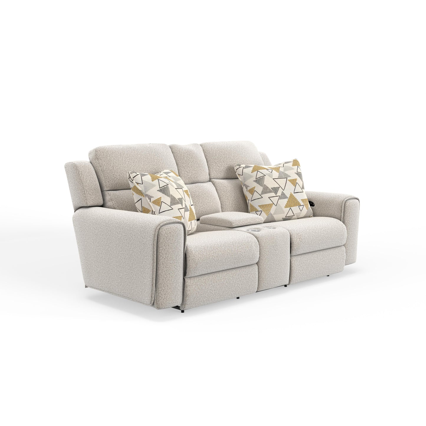 Catnapper Micah 61549 Power Headrest Power Deep Seat Reclining Console Loveseat - Oatmeal IMAGE 1
