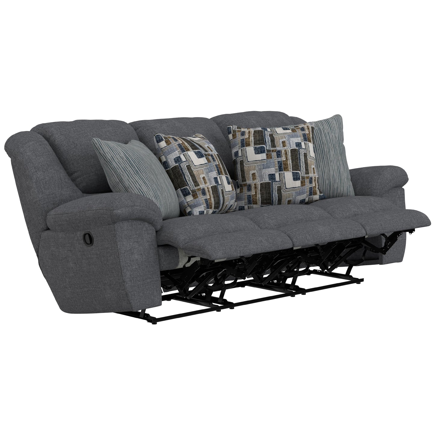 Catnapper Trifecta 16545 Sofa with 3 Recliners & Drop Down Table - Smoke IMAGE 1