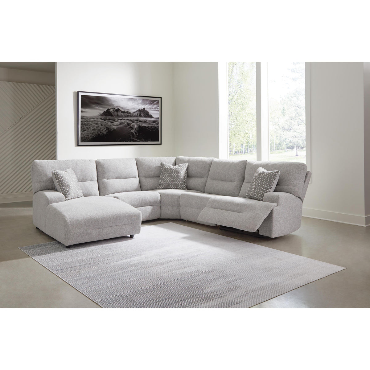 Signature Design by Ashley Acklen Place 93605S22 5 pc Power Reclining Sectional with Chaise IMAGE 1