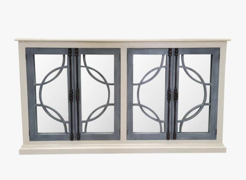 177 Circle Console w/glass in Walnut Vintage LLC