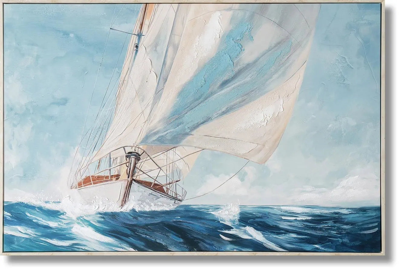 FC2834 "Wind & Spray Regatta" Hand-painted Canvas in Frame