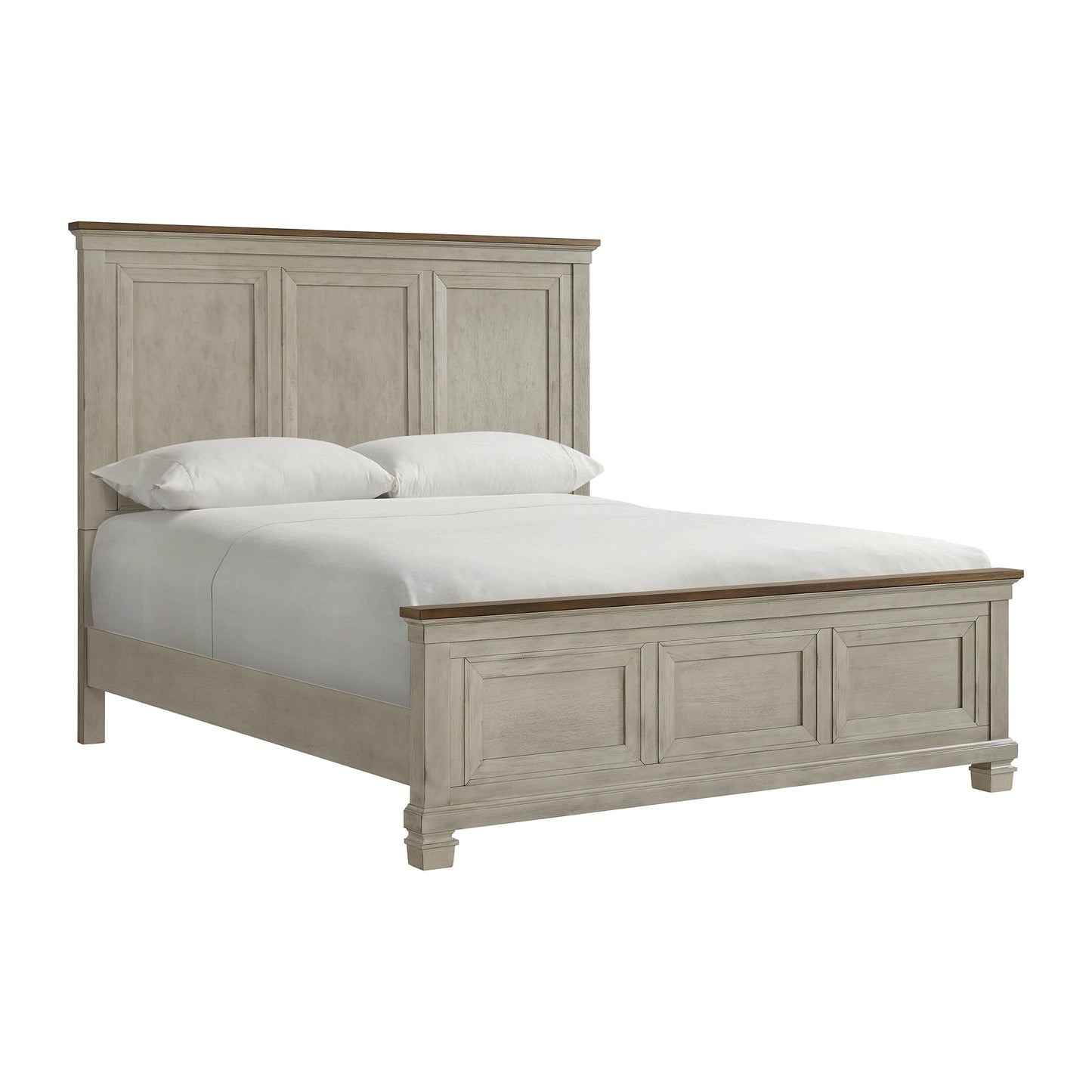 Farmington King Panel Bed in Medium Brown and Washed Stone B-9890-7-QKR/KF/KH Elements International