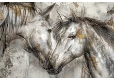 SF1241-Abstract Horse Heads 40x60 Classy Art