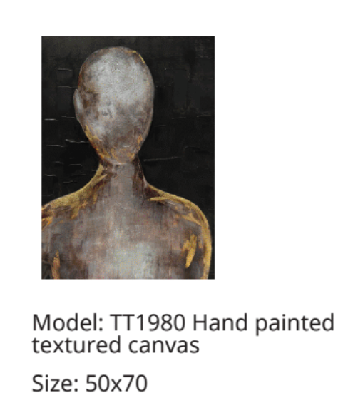 TT1980 No Face Black Background 50x70 Classy Art