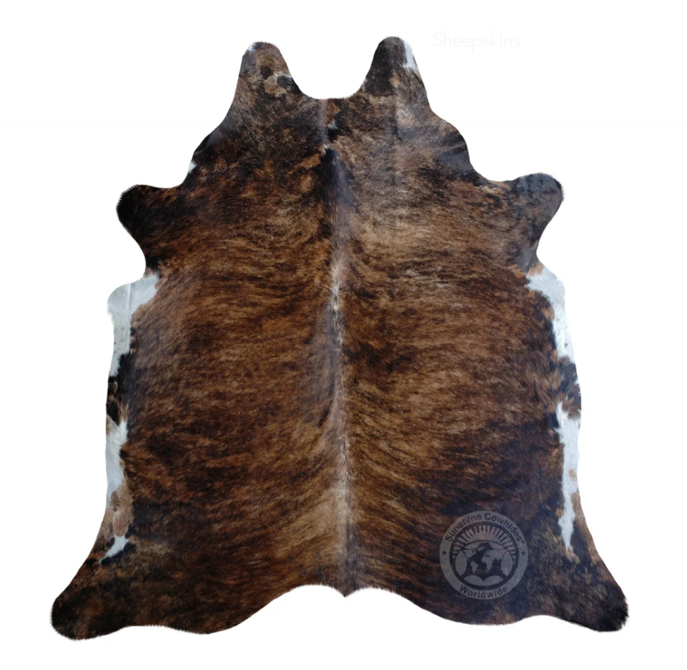 5302B WB Cowhide Brindle W/White Backbone Sunshine Cowhides