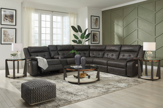 Mackie Pike 6-Piece Dual Power Leather Reclining Modular Sectional with Console U43305-31/46/57/58/62/77 6pc Closeout Signature Design by Ashley