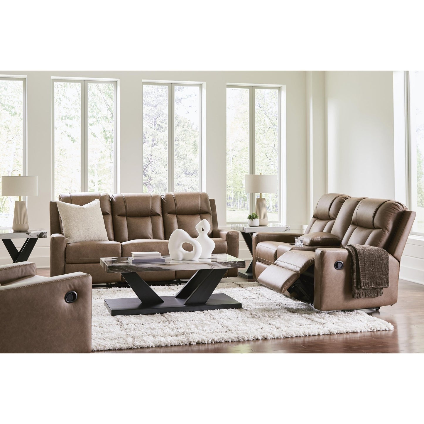 Benchcraft Mackmenville Leather Look Recliner with Wall Recline 7471429 - American Furniture of Slidell