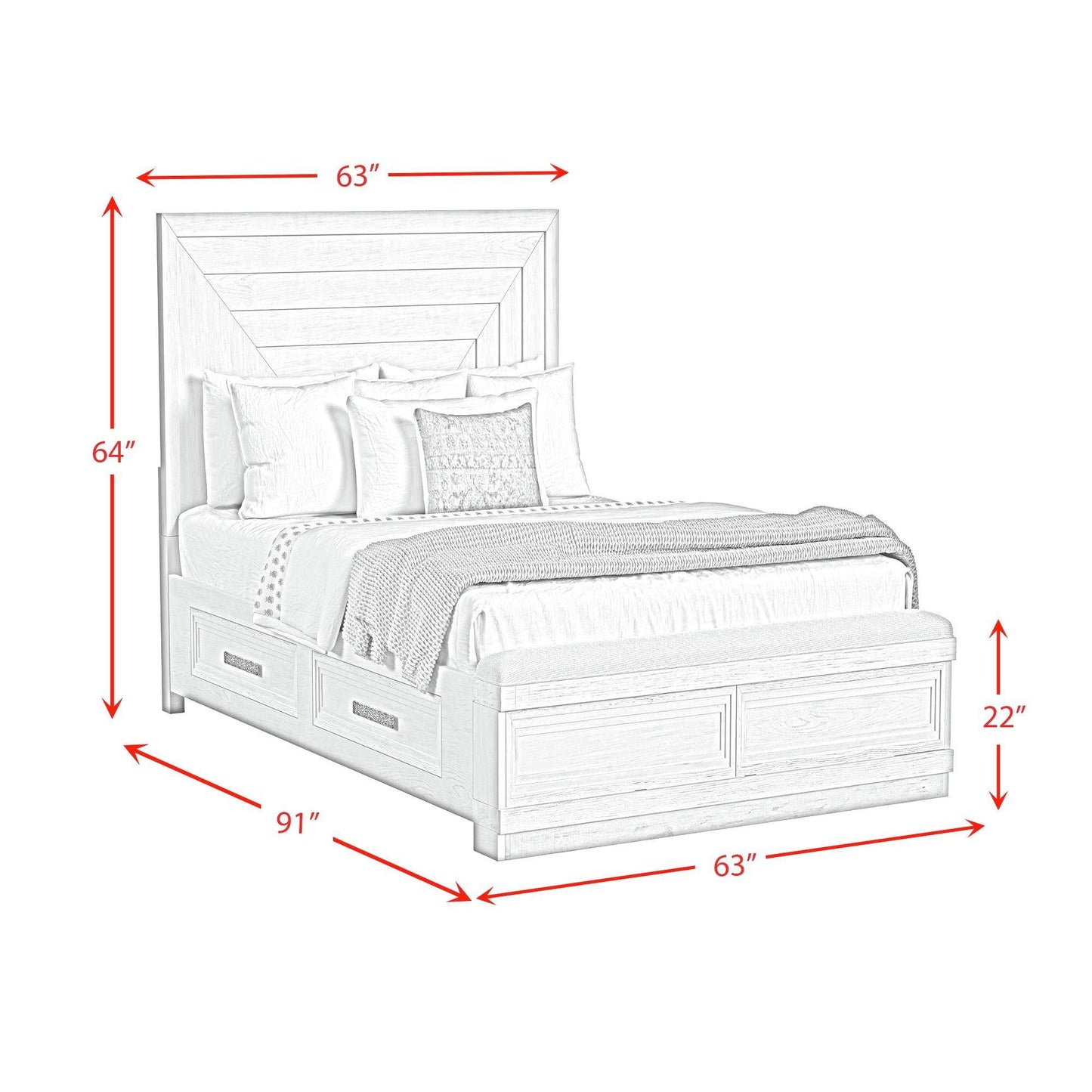 Elements International Avalanche B - 11600 - 7 - QSB Queen Storage Bed - American Furniture of Slidell