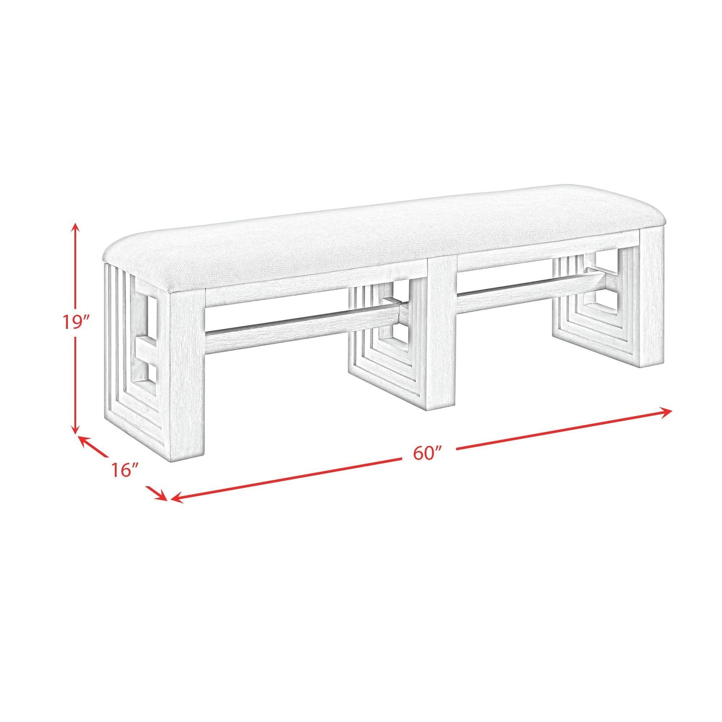 Elements International Avalanche D - 11600 - 7 - BN Dining Bench - American Furniture of Slidell