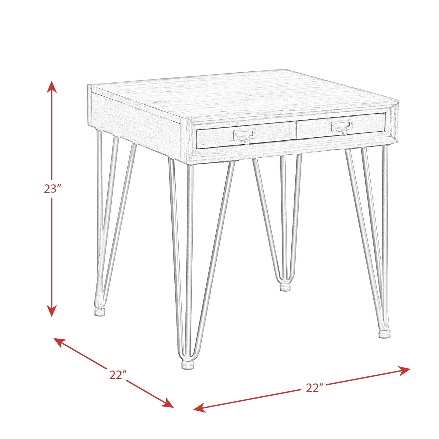 Elements International Boone TBN100ETTE End Table - American Furniture of Slidell