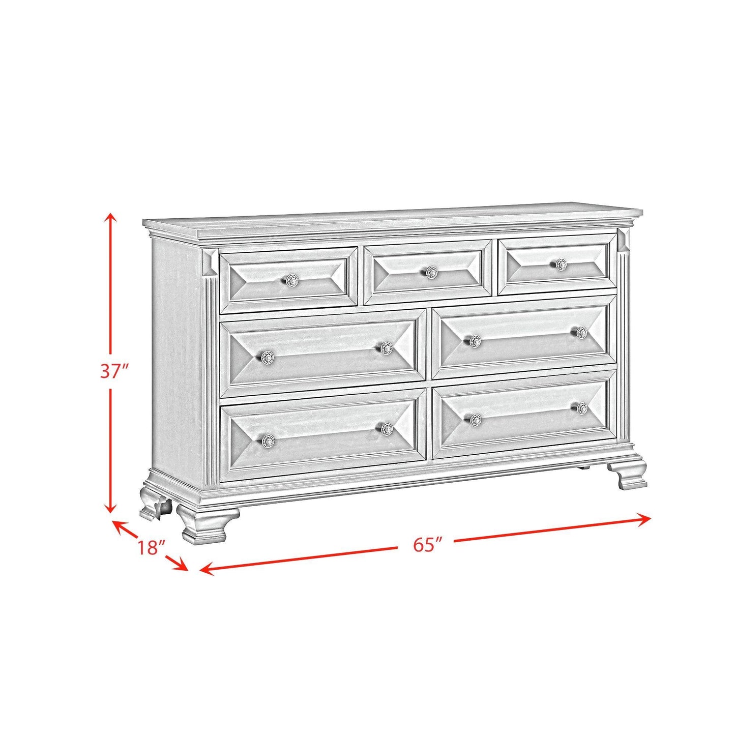 Elements International Bridgestone B - 10980 - 8 - DR 7 - Drawer Dresser - American Furniture of Slidell