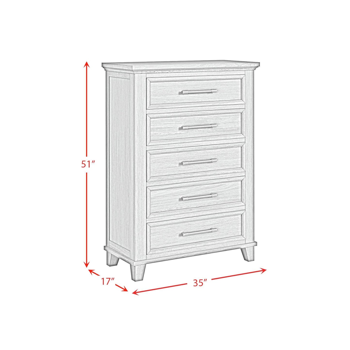 Elements International Canterbury B - 13030 - 5 - CH 5 - Drawer Chest - American Furniture of Slidell