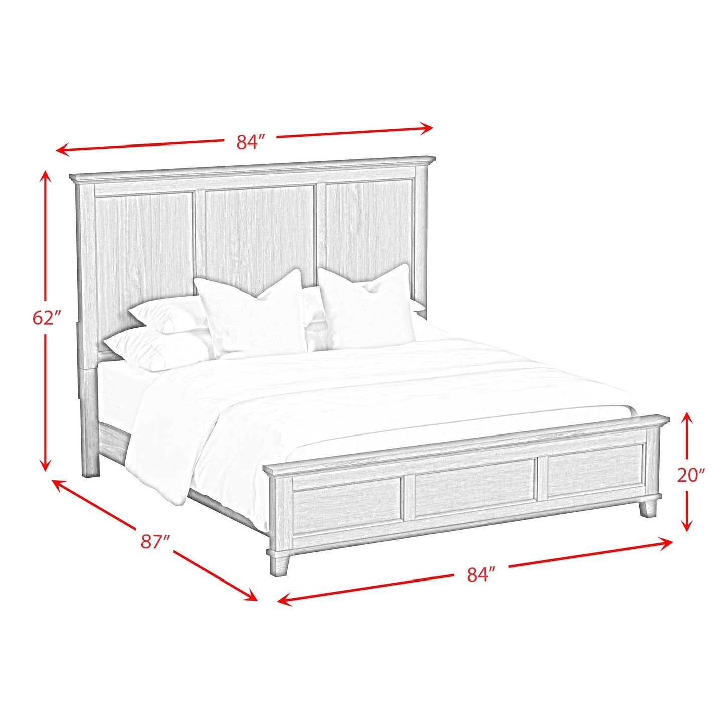 Elements International Canterbury B - 13030 - 7 - KB King Panel Bed - American Furniture of Slidell