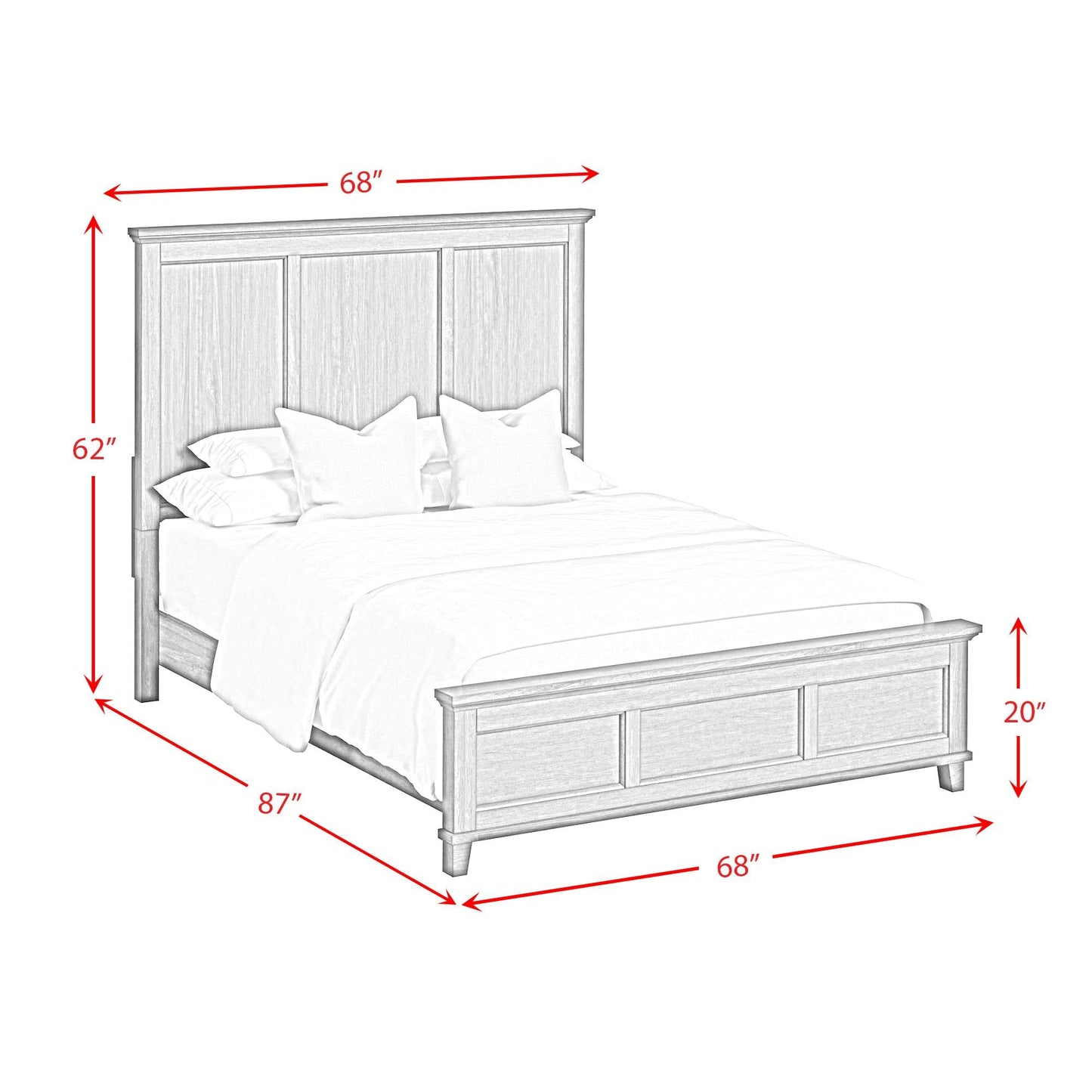 Elements International Canterbury B - 13030 - 7 - QB Queen Panel Bed - American Furniture of Slidell