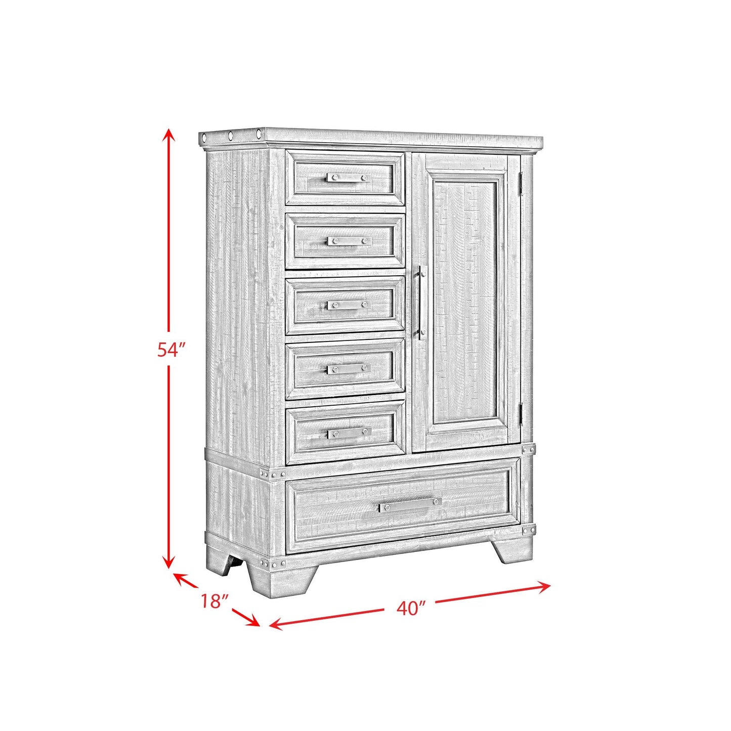 Elements International Colorado City B - 13010 - 8 - CH2 6 - Drawer Door Chest - American Furniture of Slidell