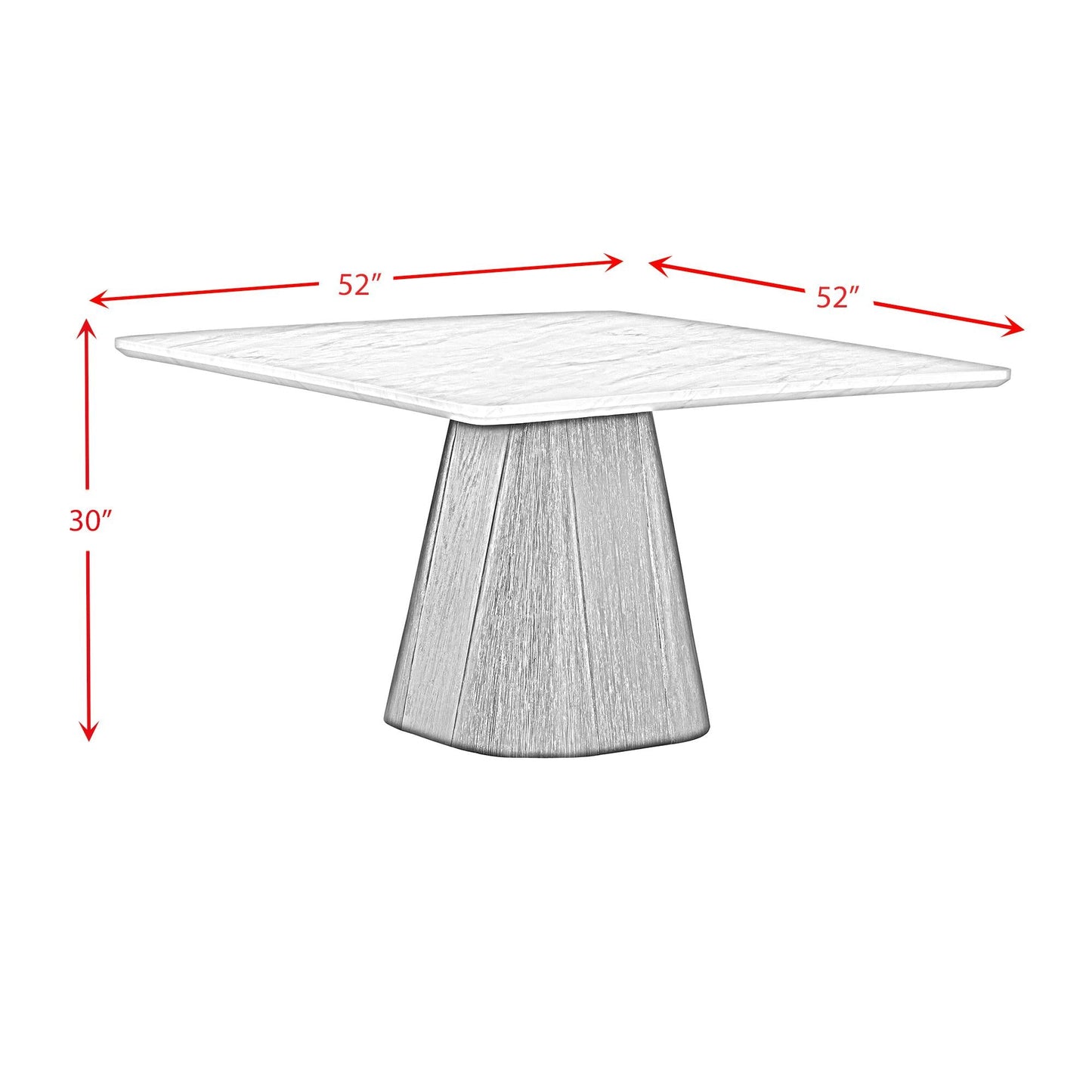 Elements International Edison D - 9130 - 8 - SDT Square Dining Table - American Furniture of Slidell