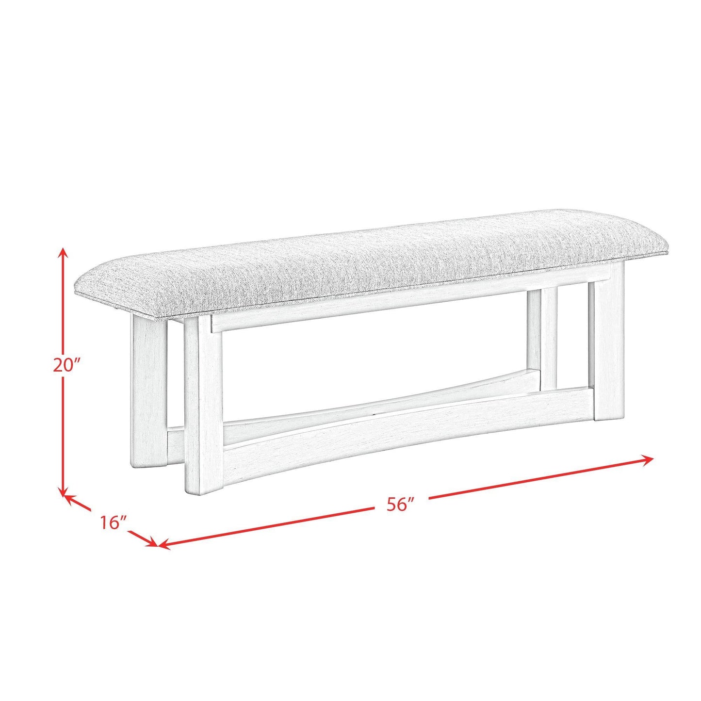Elements International Elma D - 9990 - 7 - BN Dining Bench - American Furniture of Slidell