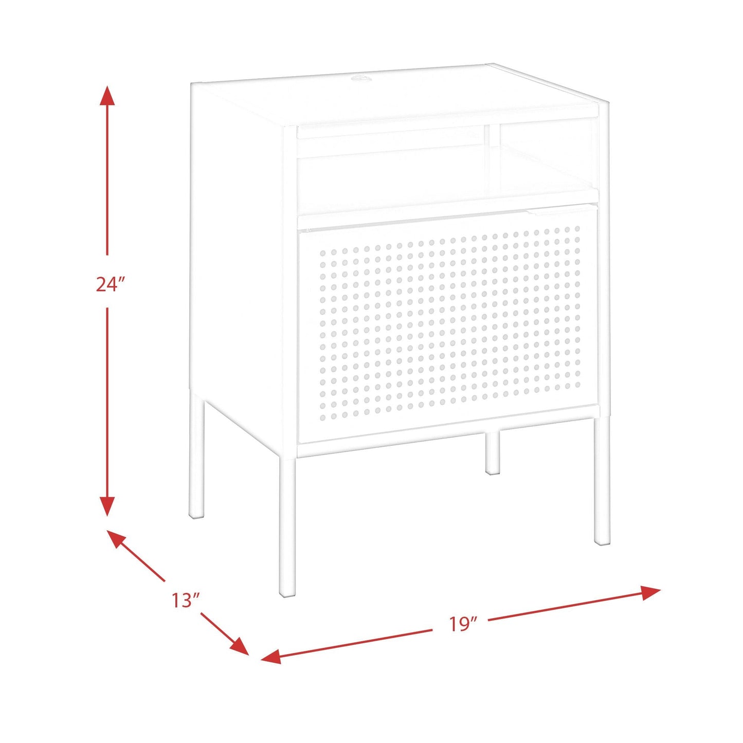 Elements International Ember CEB800NSE Nightstand - Black - American Furniture of Slidell