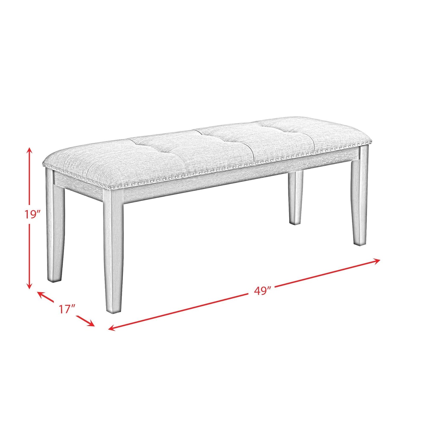 Elements International Everdeen D - 4930 - 7 - BN Bench - American Furniture of Slidell