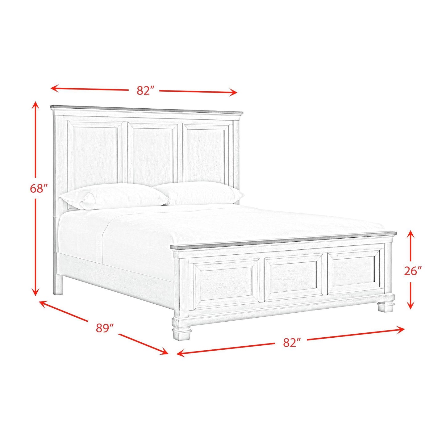 Elements International Farmington B - 9890 - 7 - KB King Panel Bed - American Furniture of Slidell