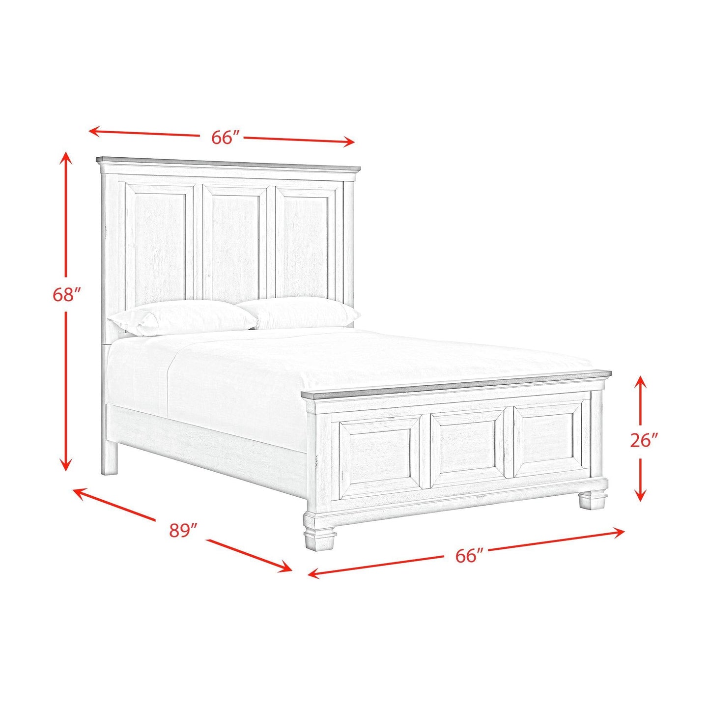 Elements International Farmington B - 9890 - 7 - QB Queen Panel Bed - American Furniture of Slidell