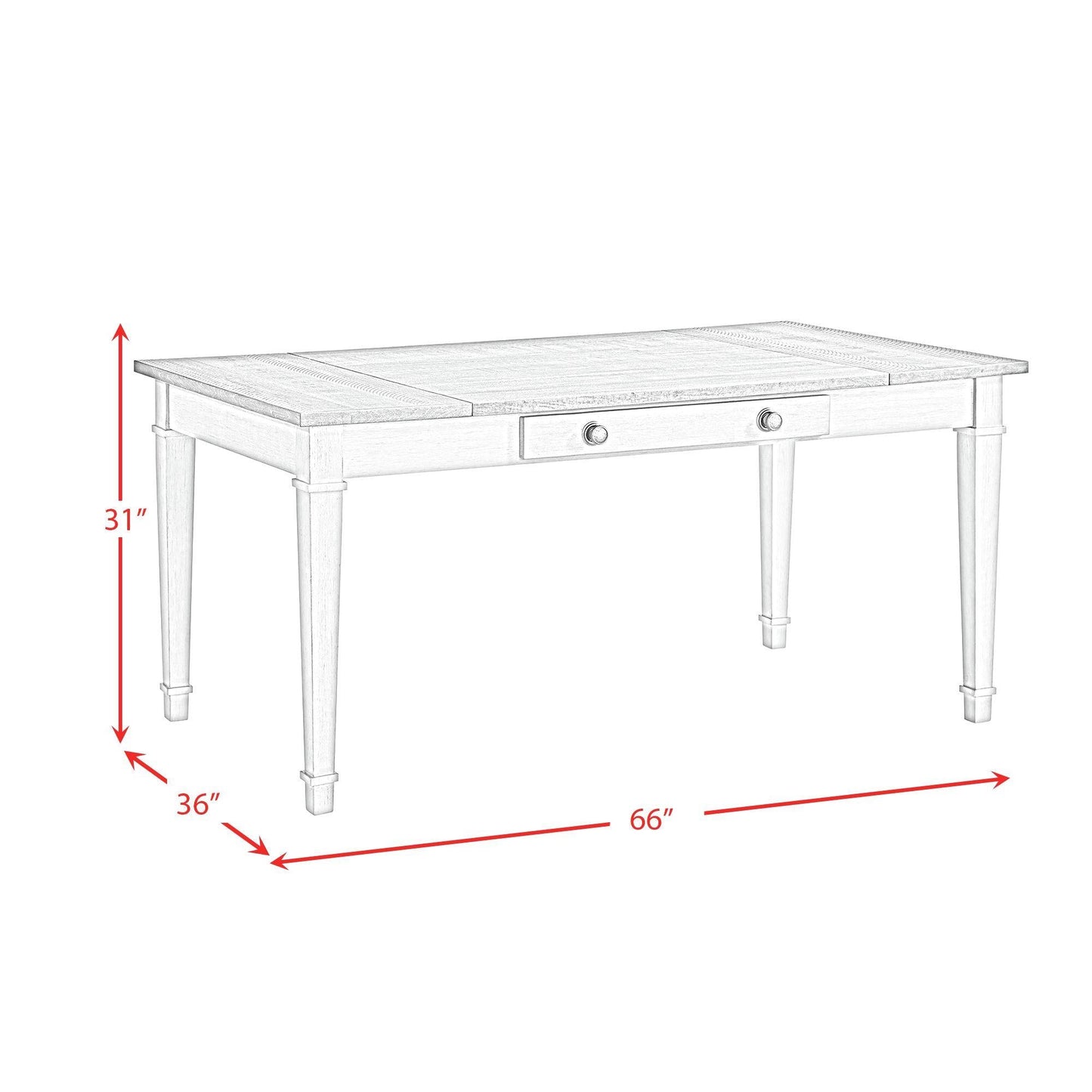 Elements International Farmington D - 9890 - 7 - DT Rectangular Dining Table - American Furniture of Slidell