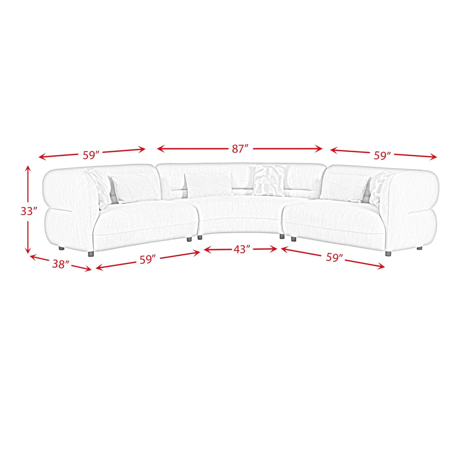 Elements International Four Seasons U - 15310 - 11110 - SS Sectional Set - American Furniture of Slidell