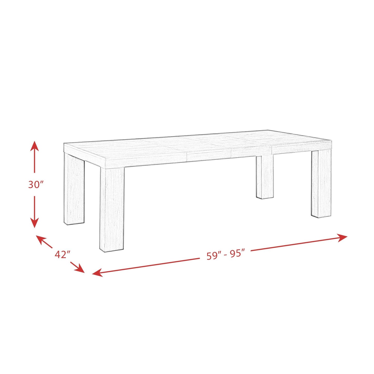 Elements International Grady DGD218DTB Rectangle Dining Table - American Furniture of Slidell