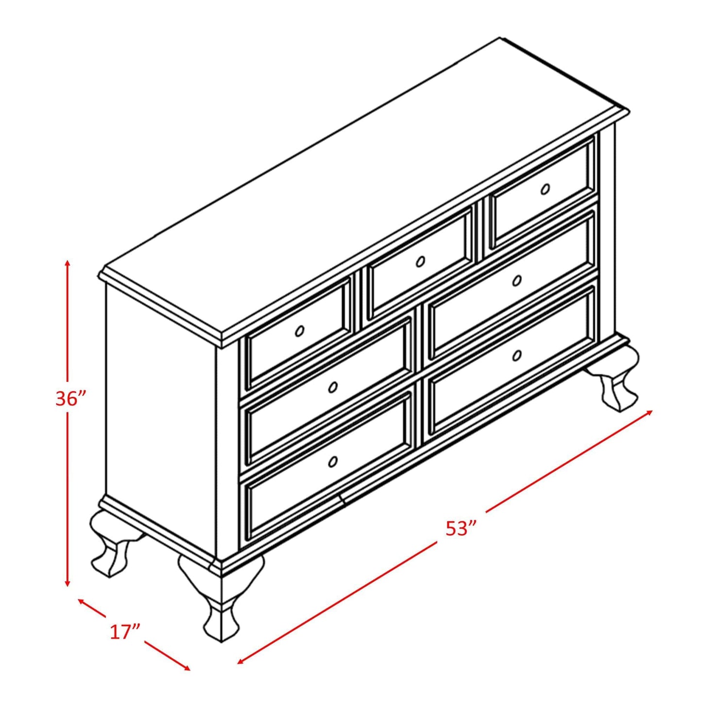 Elements International Jesse JS700DRO Dresser - American Furniture of Slidell