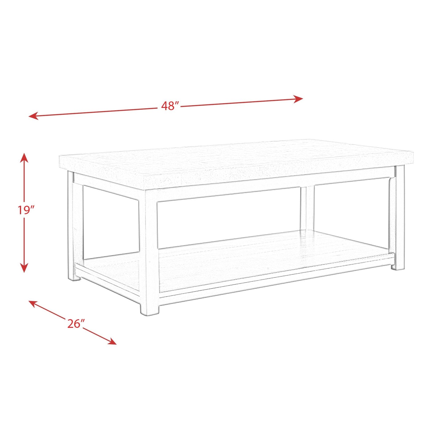 Elements International Kansas CKS100CT Coffee Table - American Furniture of Slidell