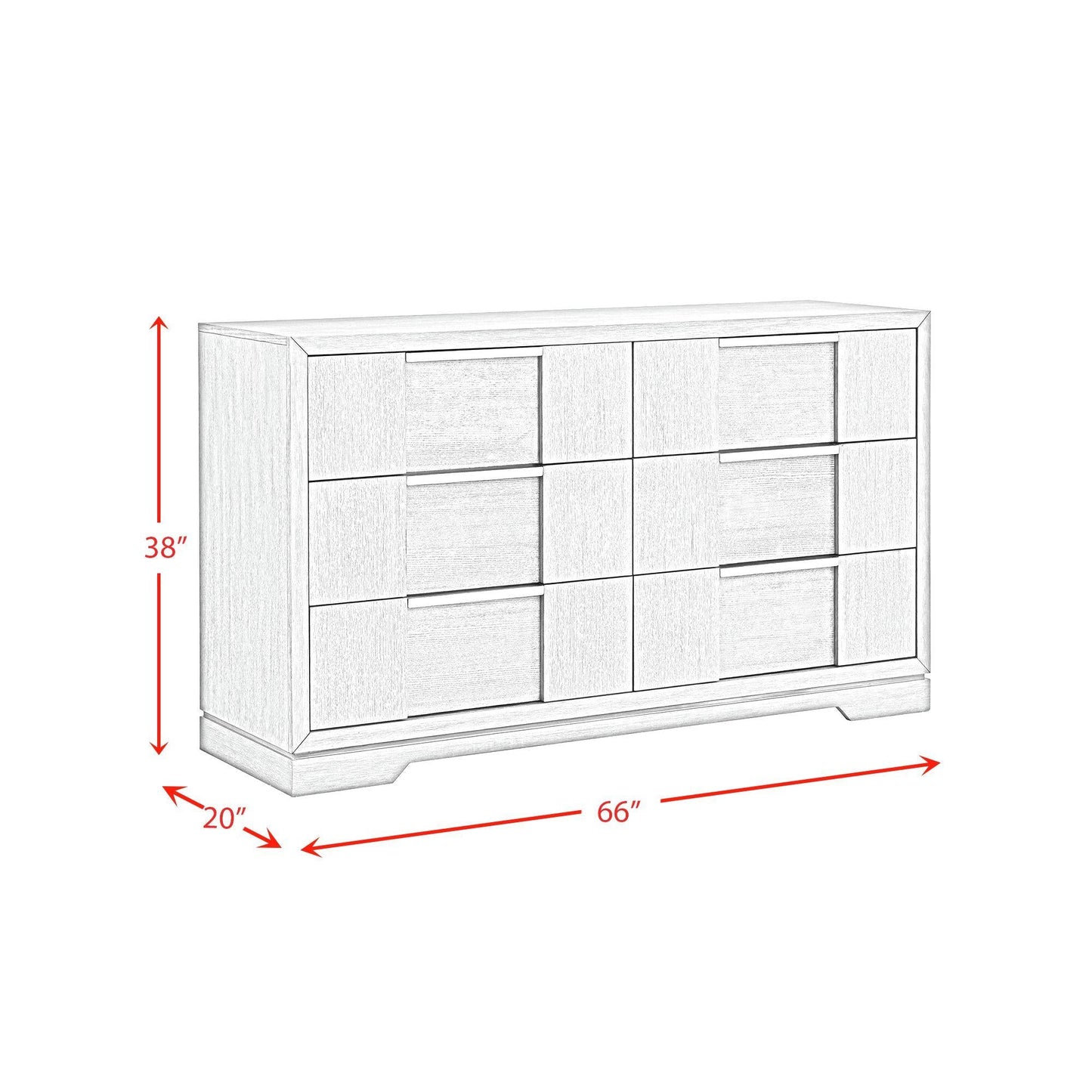 Elements International Kelis B - 9770 - 3 - DR 6 - Drawer Dresser - American Furniture of Slidell