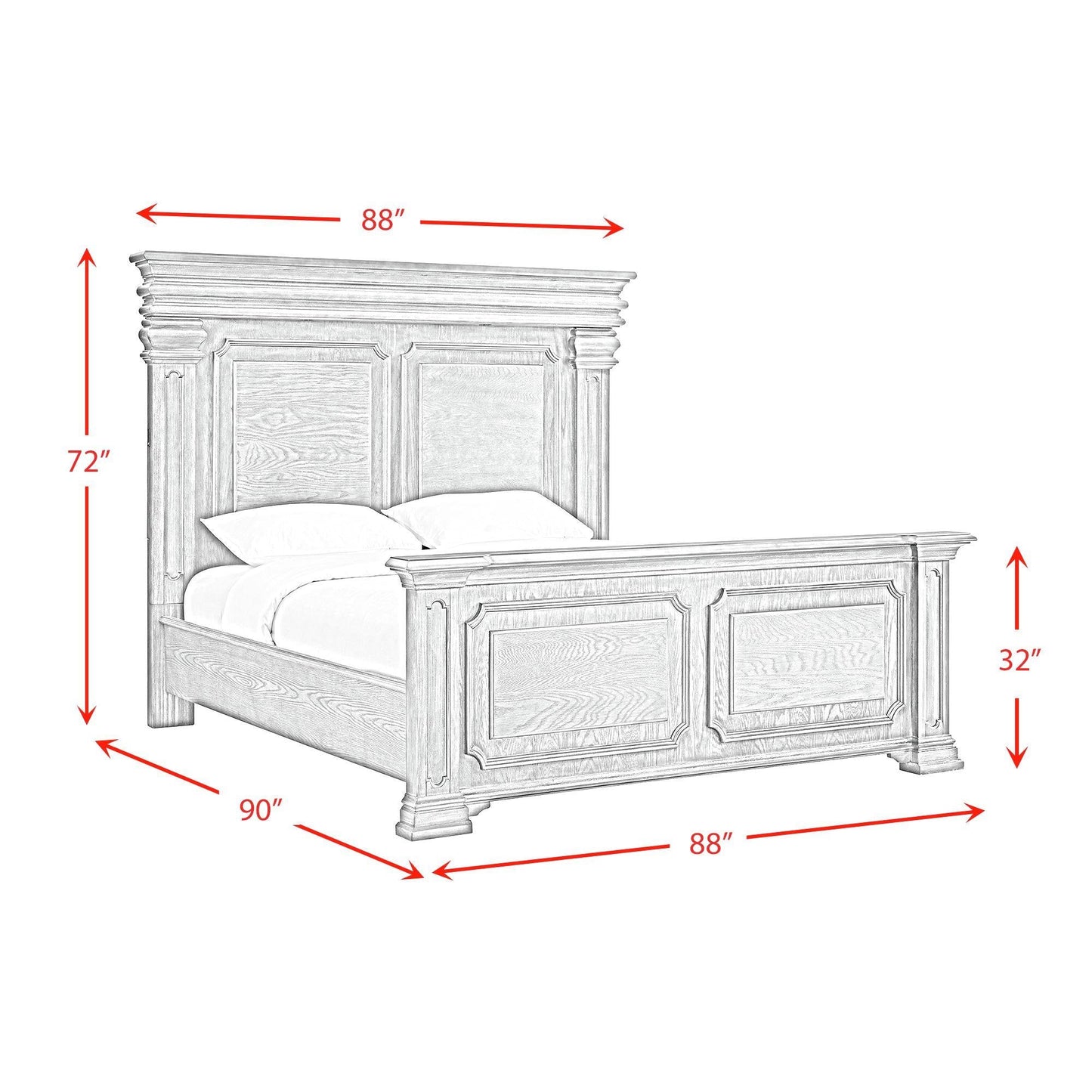 Elements International Kings Court B.10315.KB King Bed - American Furniture of Slidell