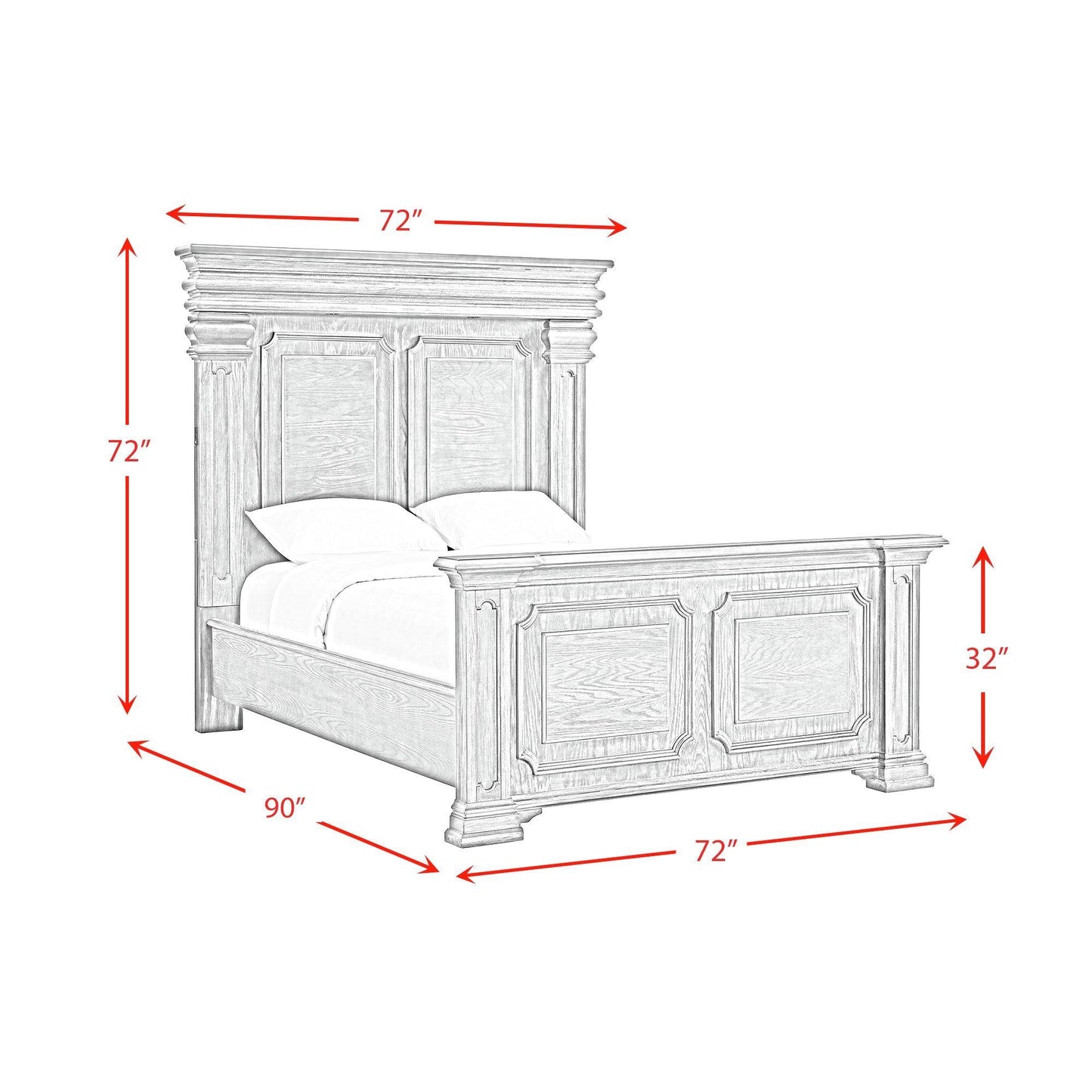 Elements International Kings Court B.10315.QB Queen Bed - American Furniture of Slidell