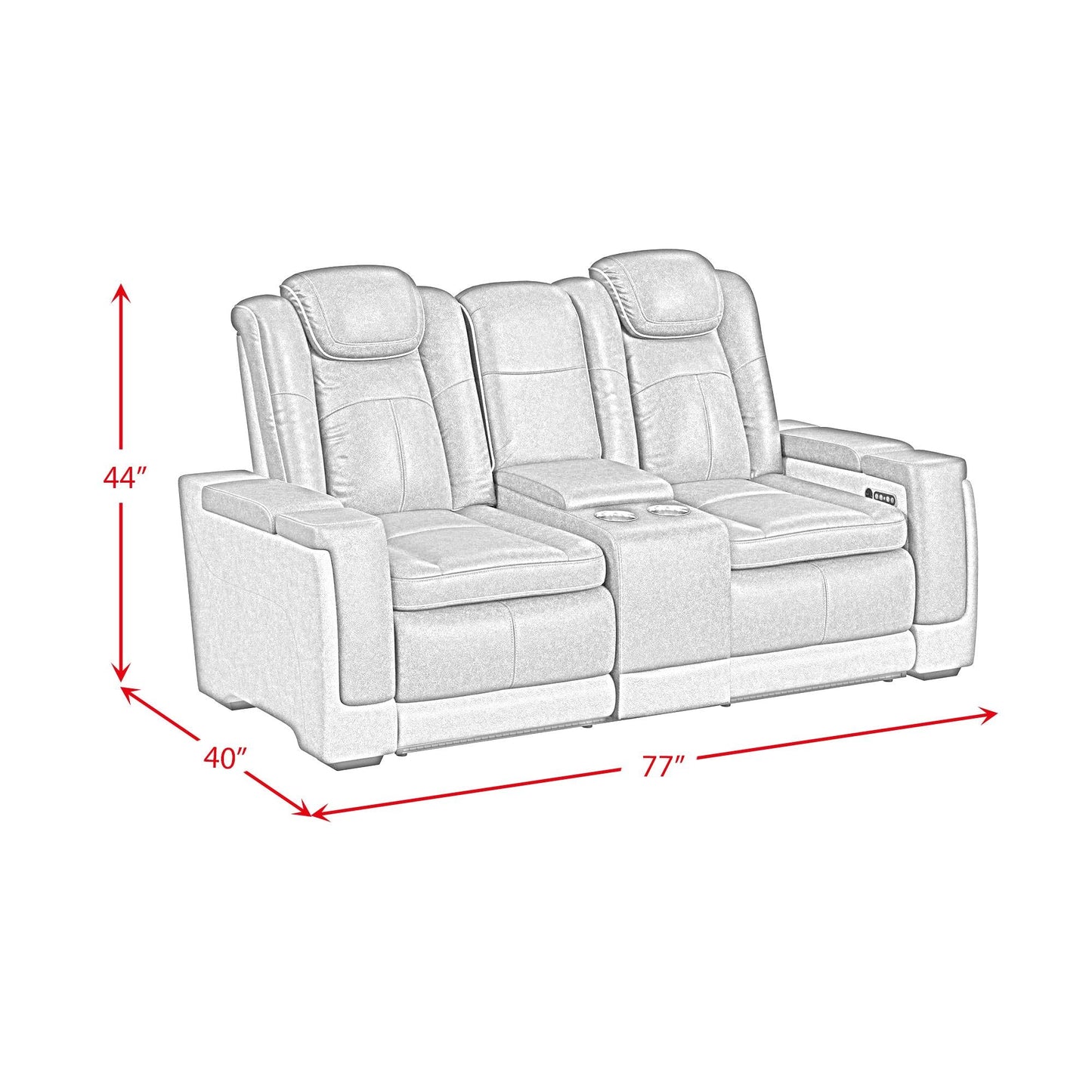 Elements International Lantana U - 13660 - 10560 - 285PP Power Motion Loveseat - American Furniture of Slidell