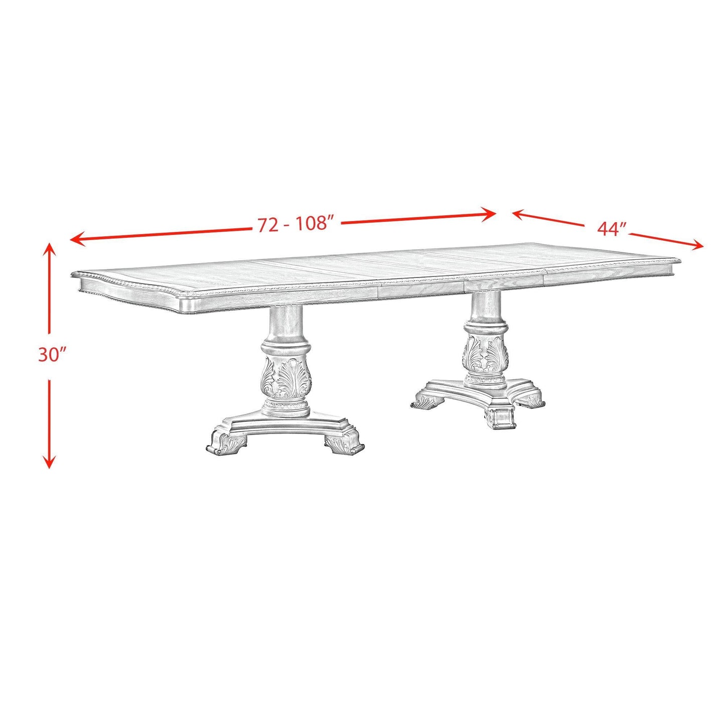 Elements International Madison Park D - 10460 - 5 - DT Rectangular Dining Table - American Furniture of Slidell