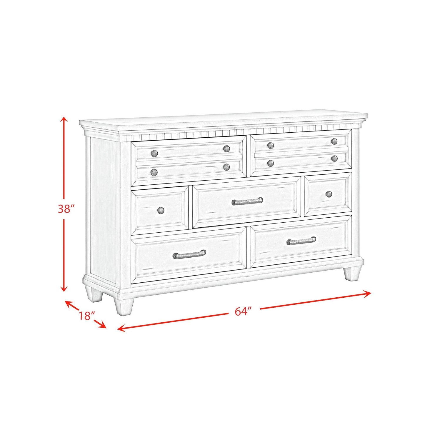 Elements International McCoy B - 10530 - 7 - DR 7 - Drawer Dresser - American Furniture of Slidell