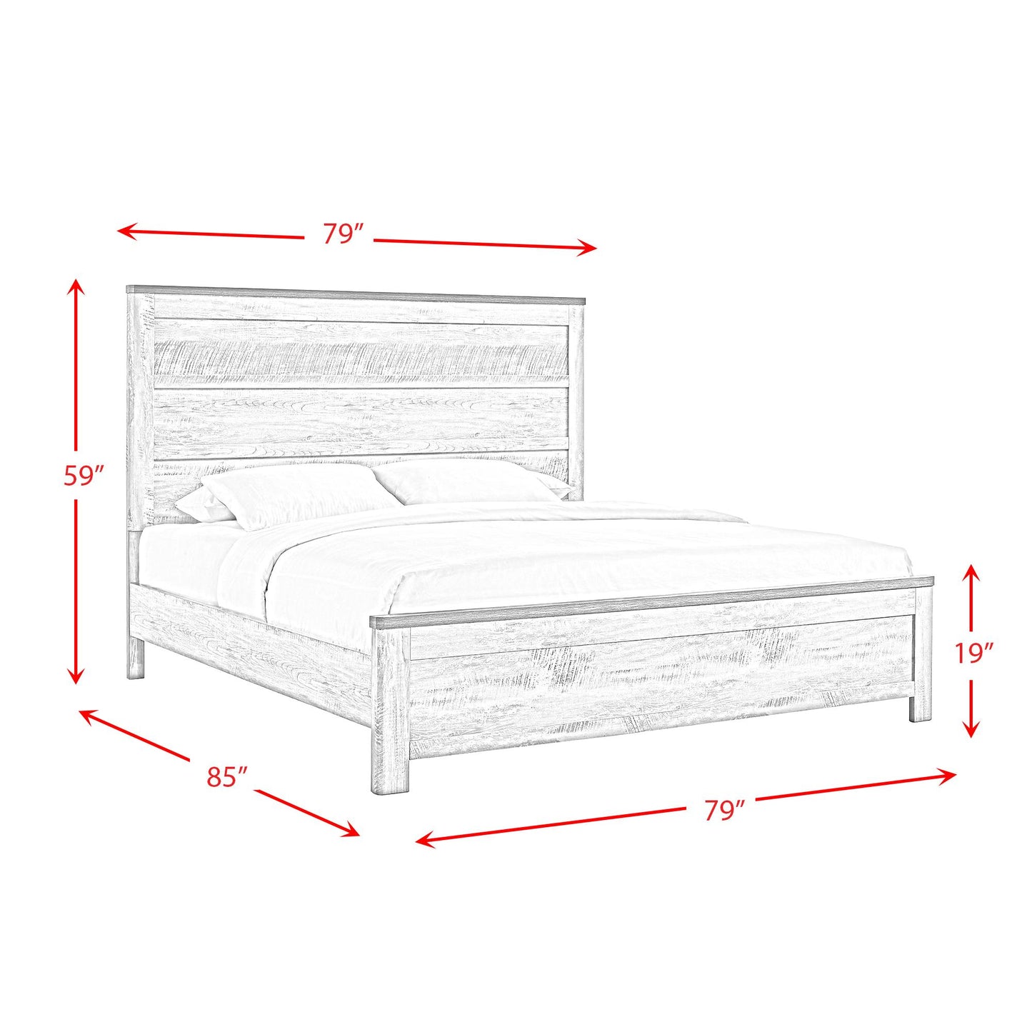 Elements International Millers Cove MC300KB King Panel Bed - American Furniture of Slidell