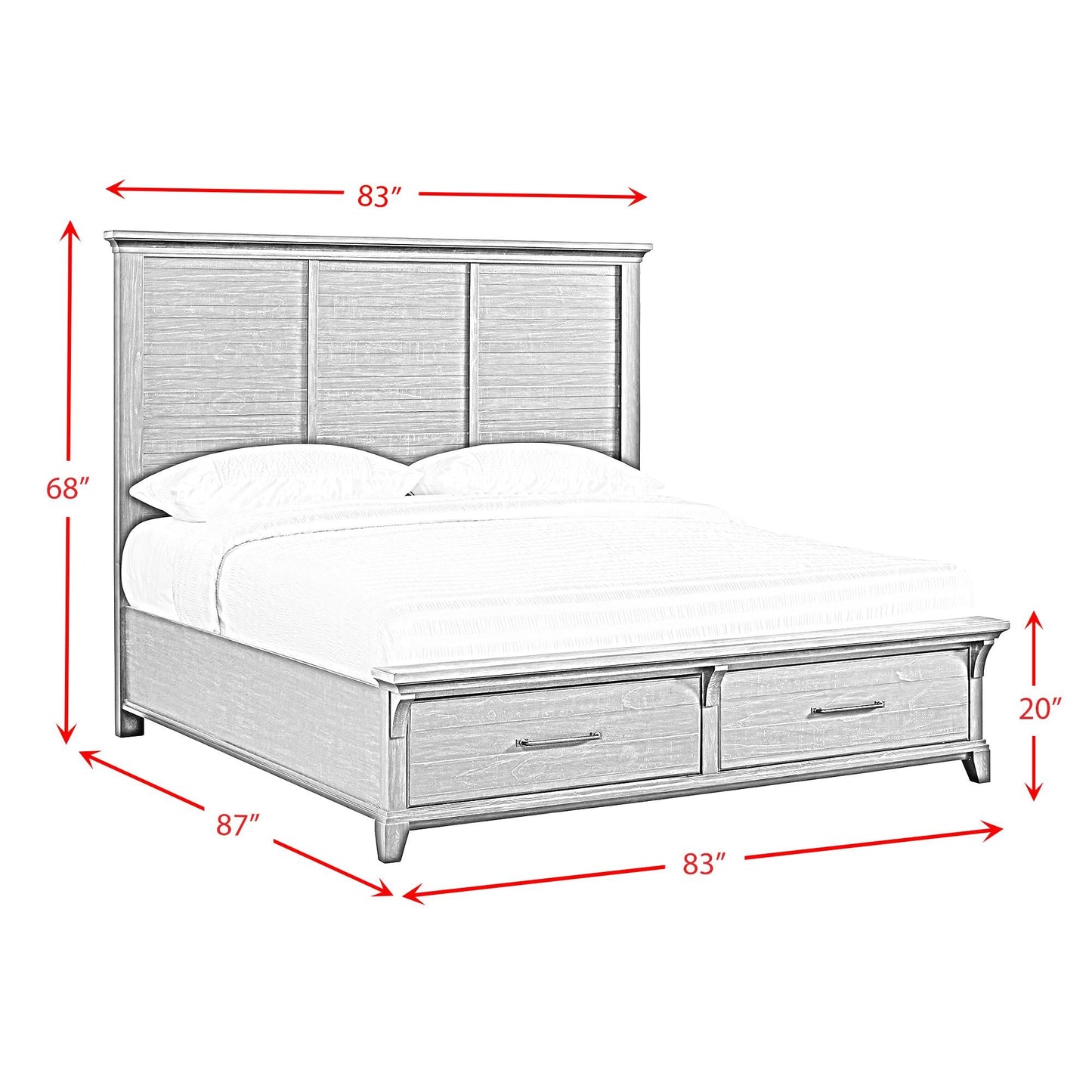 Elements International Montrose B - 16670 - 5 - KSB King Storage Bed - American Furniture of Slidell
