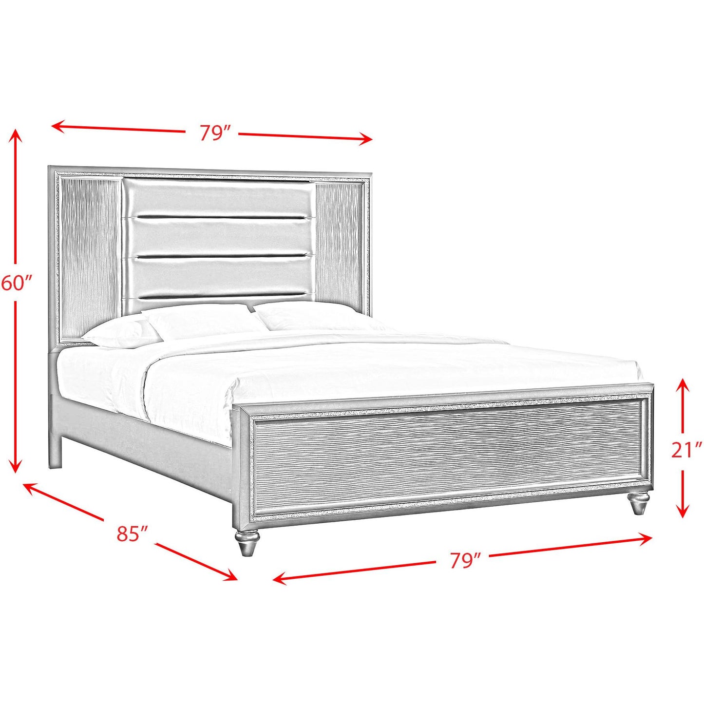 Elements International Moonstone MN600KB King Panel Bed - American Furniture of Slidell