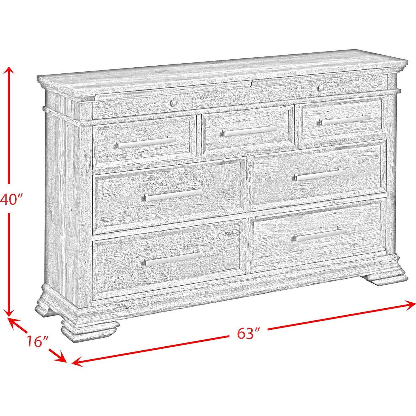 Elements International Park Ridge B - 13130 - 8 - DR 9 - Drawer Dresser - American Furniture of Slidell
