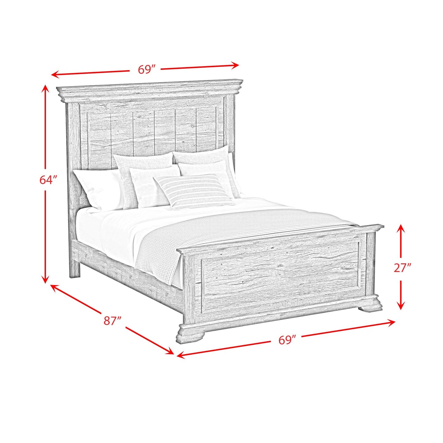 Elements International Park Ridge B - 13130 - 8 - QB Queen Panel Bed - American Furniture of Slidell