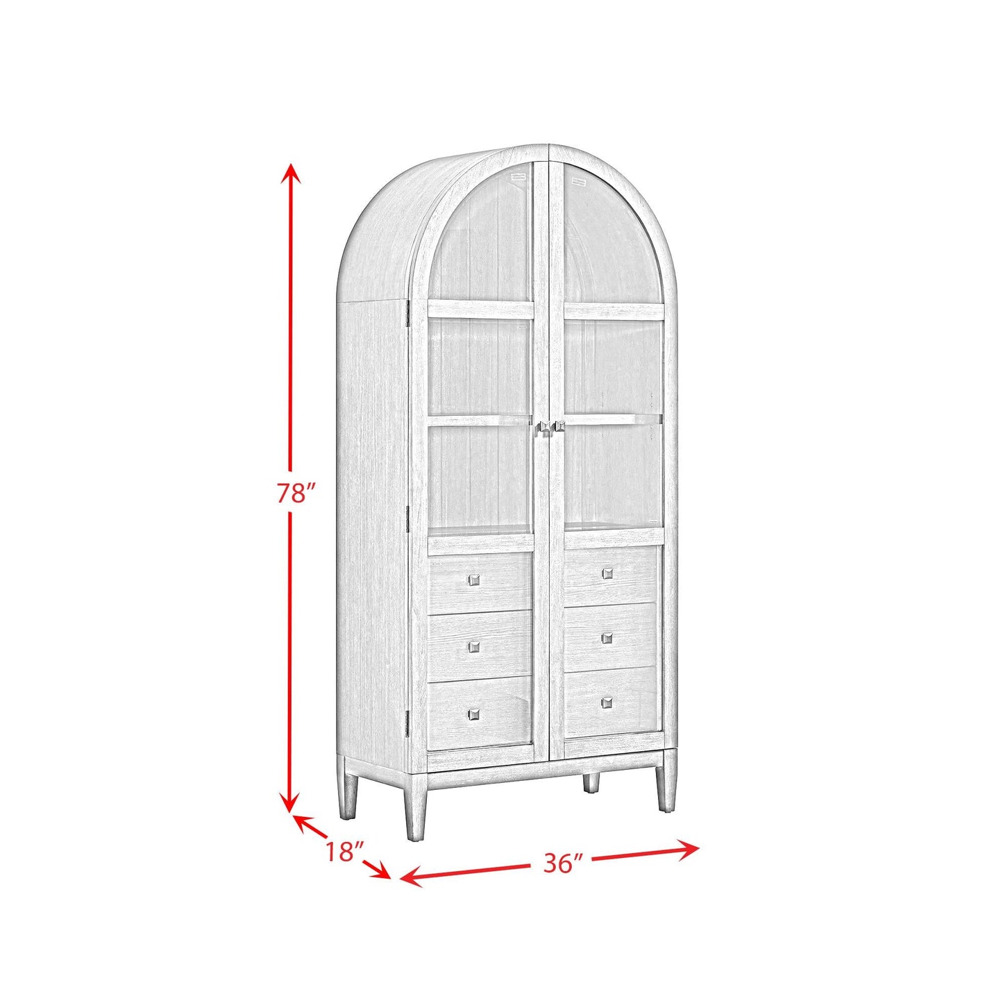 Elements International Portico H - 15970 - 6 - BC2 Display Cabinet - American Furniture of Slidell