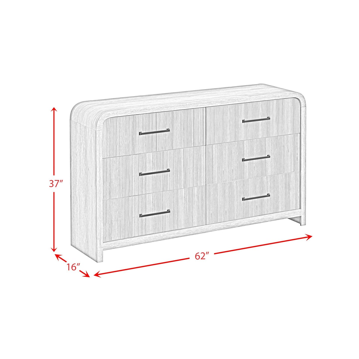 Elements International Ridgemont B - 14440 - 6 - DR 6 - Drawer Dresser - American Furniture of Slidell