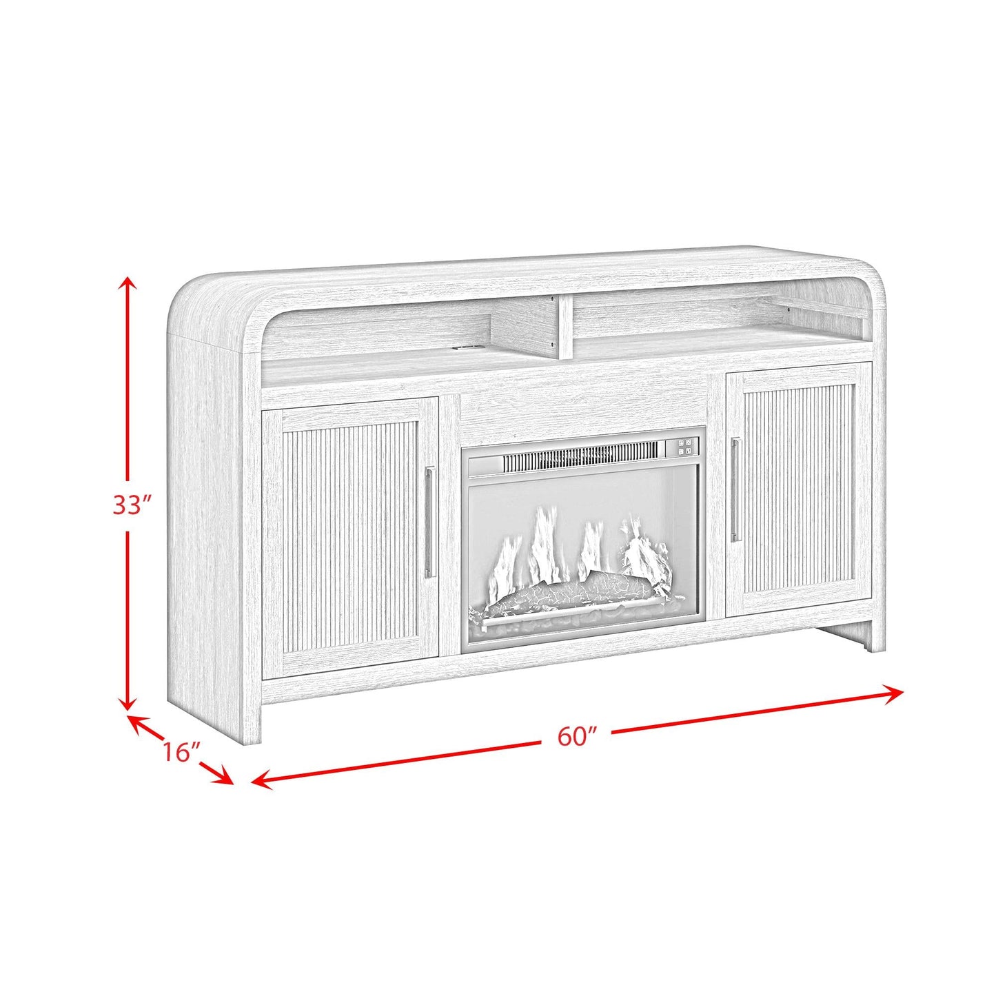 Elements International Ridgemont LA - 14440 - 6 - FP Complete 60" Fireplace Cabinet - American Furniture of Slidell