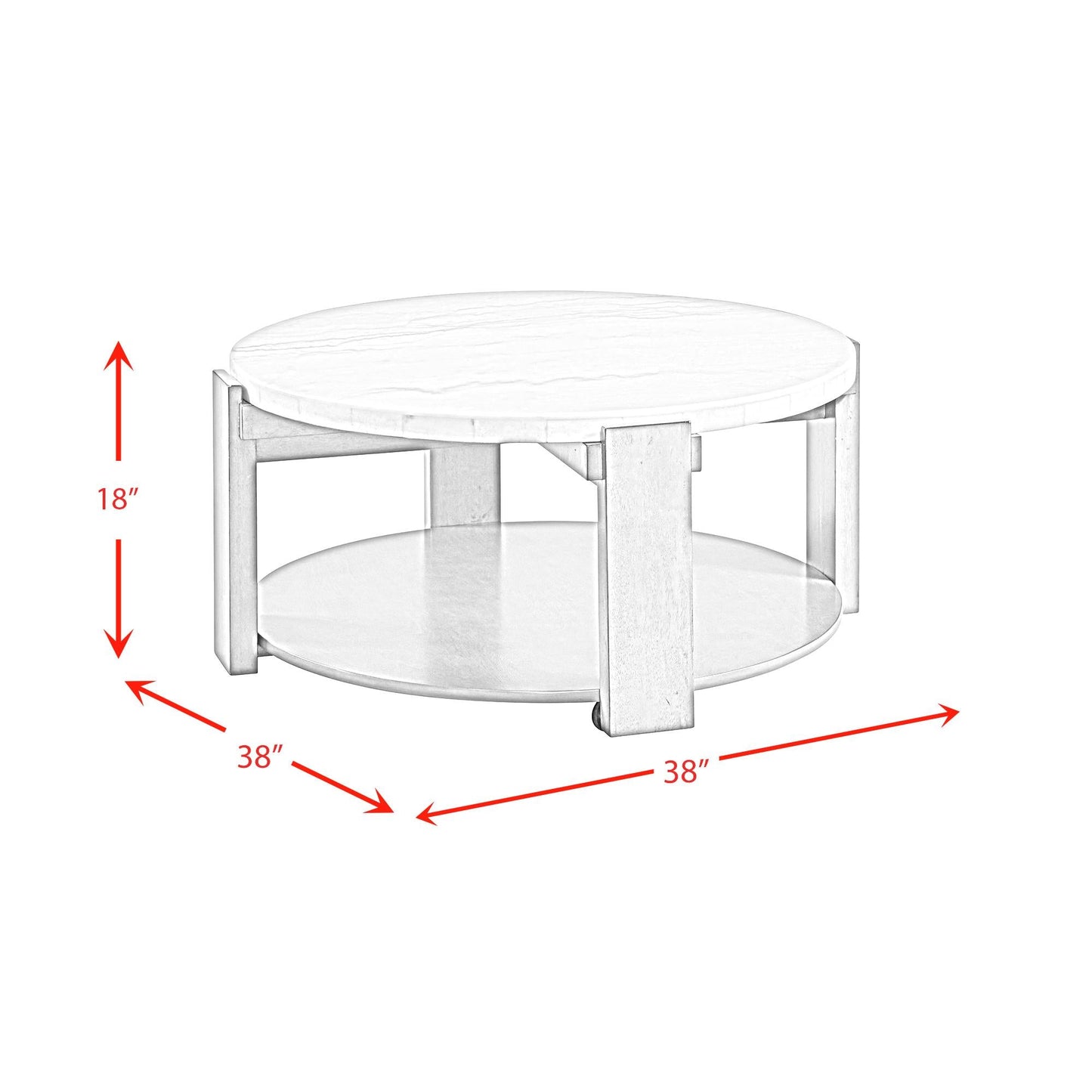 Elements International Rosamel T.17820.CT Round Coffee Table - American Furniture of Slidell